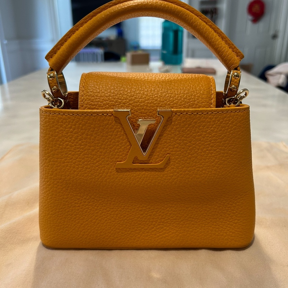 SOLD New Louis Vuitton Braided Chain Capucines Bag Taurillon Leather Mini